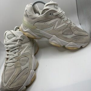 New Balance Cream and Gray Athletic Shoes